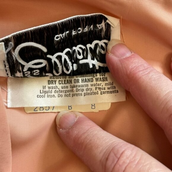 Vintage Miss Elliette 60's 70's Chiffon Micro Pleat Long Maxi Cocktail Dress XS - Picture 8 of 10